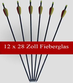 12 Pfeile - Fiberglas - 28 Zoll lang - Compound/Recurve
